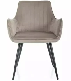 Krzesło tapicerowane Apple beżowy velvet