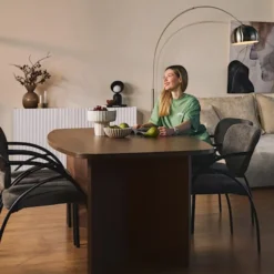 Krzesło tapicerowane Novaric grafitowy szenil