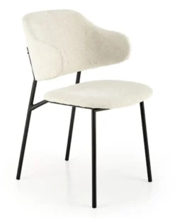 Krzesło tapicerowane Roomely z podłokietnikami kremowy