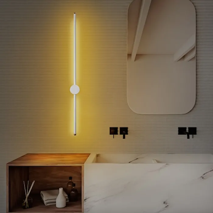 Lampa ścienna Walriefle 91 cm biała
