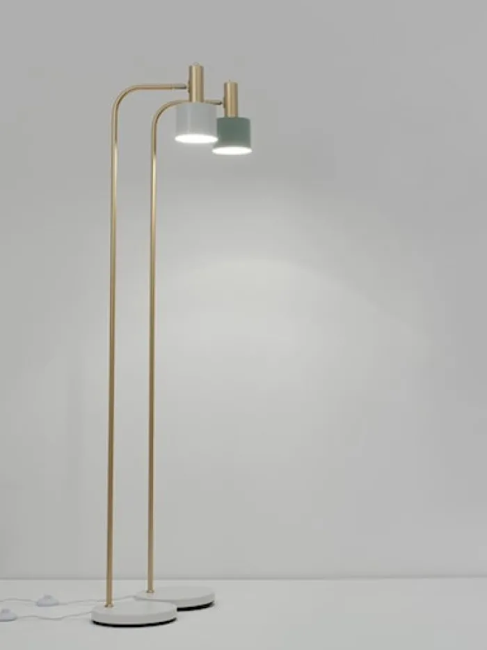 Lampa podłogowa Chilley szaro-złota