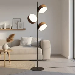 Lampa podłogowa Drumz czarno-brązowa