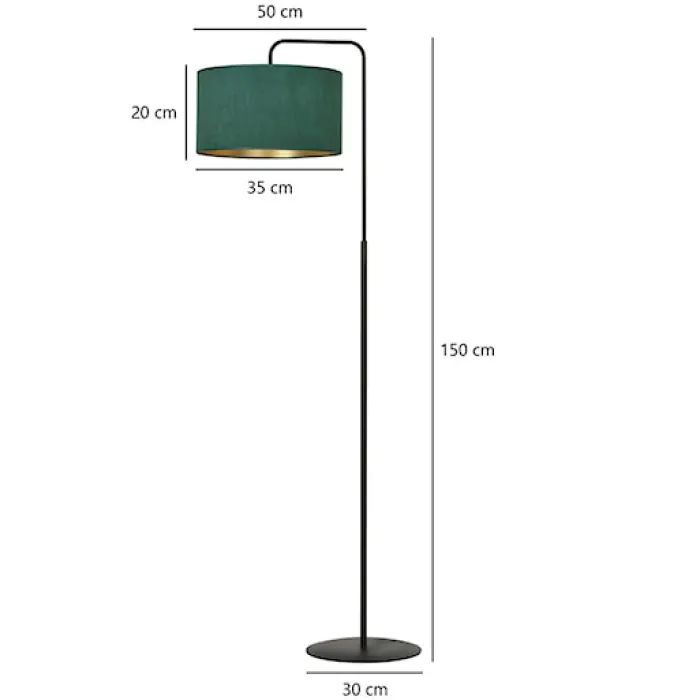 Lampa podłogowa Hellid 150 cm zielona