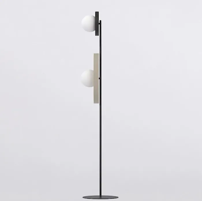Lampa podłogowa Kiss x2 mokka na czarnym stelażu