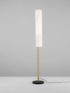 Lampa podłogowa Litivently LED złota marmurowa