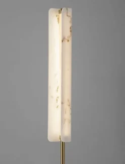 Lampa podłogowa Litivently LED złota marmurowa