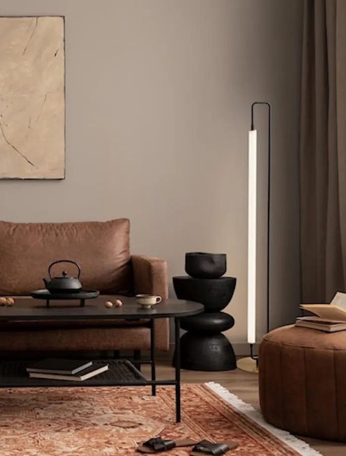 Lampa podłogowa Poucil LED złoto-czarna