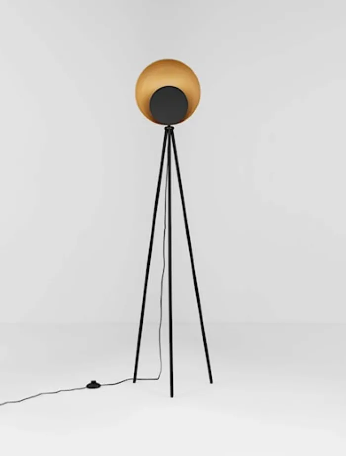 Lampa podłogowa Valoan LED złoto-czarna