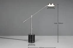 Lampa stołowa Fiore LED czarno-srebrna