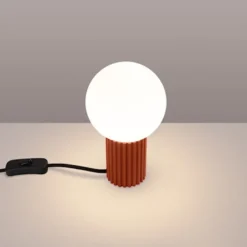 Lampa stołowa Halo ochra czerwona