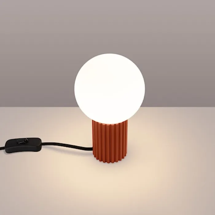 Lampa stołowa Halo ochra czerwona