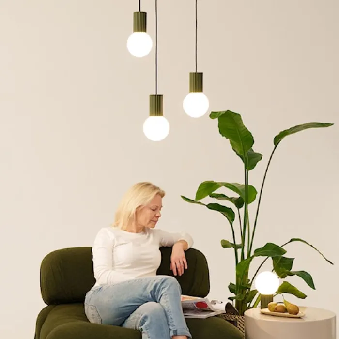 Lampa stołowa Halo zielona oliwka