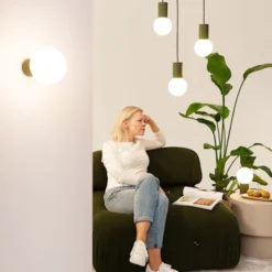 Lampa stołowa Halo zielona oliwka
