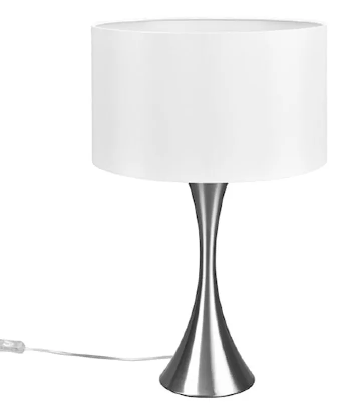 Lampa stołowa Sabia biało-srebrna