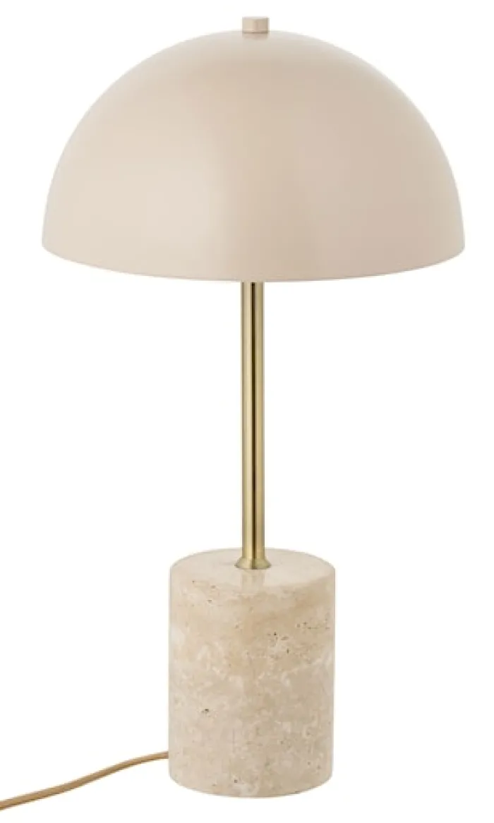 Lampa stołowa Sheffield beżowa z marmurową podstawą