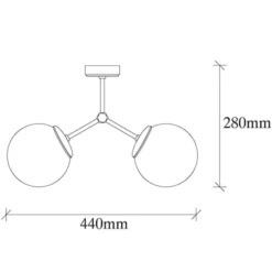 Lampa sufitowa Beid x2 złota