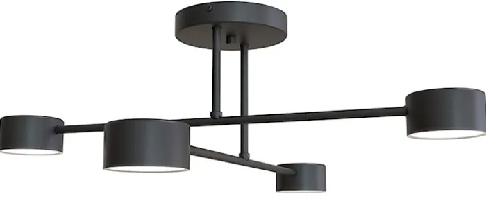 Lampa sufitowa Hallo czarna x4
