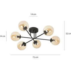 Lampa sufitowa Minturno miodowa x6