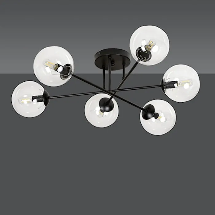 Lampa sufitowa Minturno transparentna x6