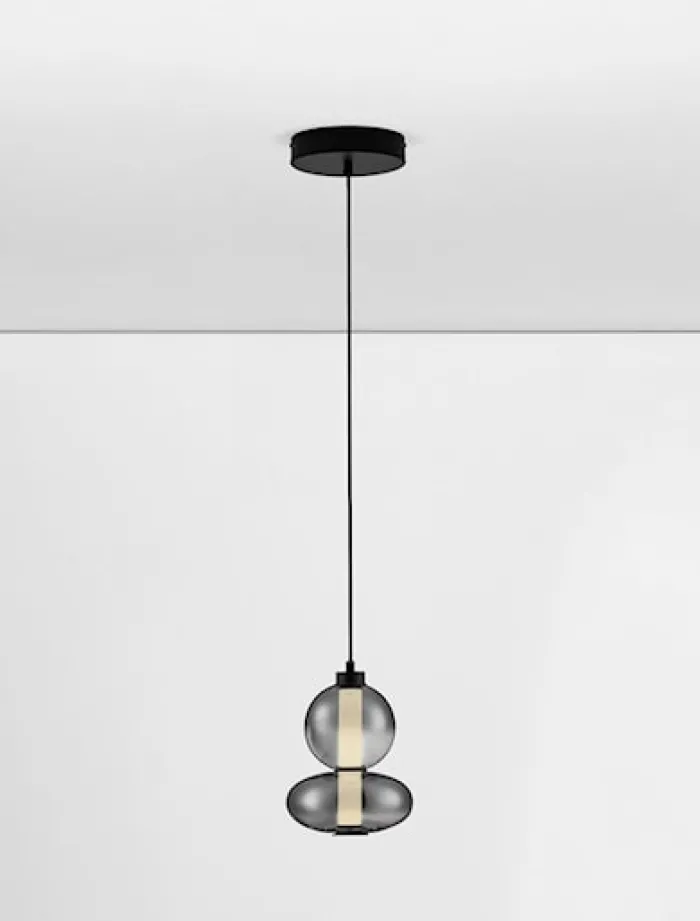 Lampa wisząca Acerney LED czarno-szara