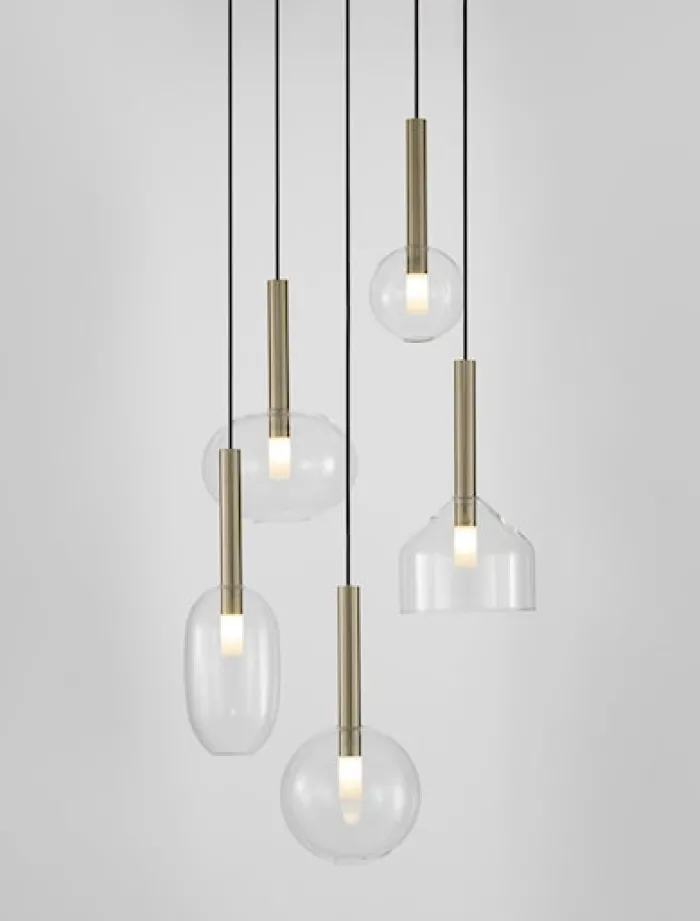 Lampa wisząca Apolnes x5 złota