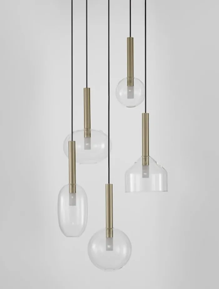 Lampa wisząca Apolnes x5 złota