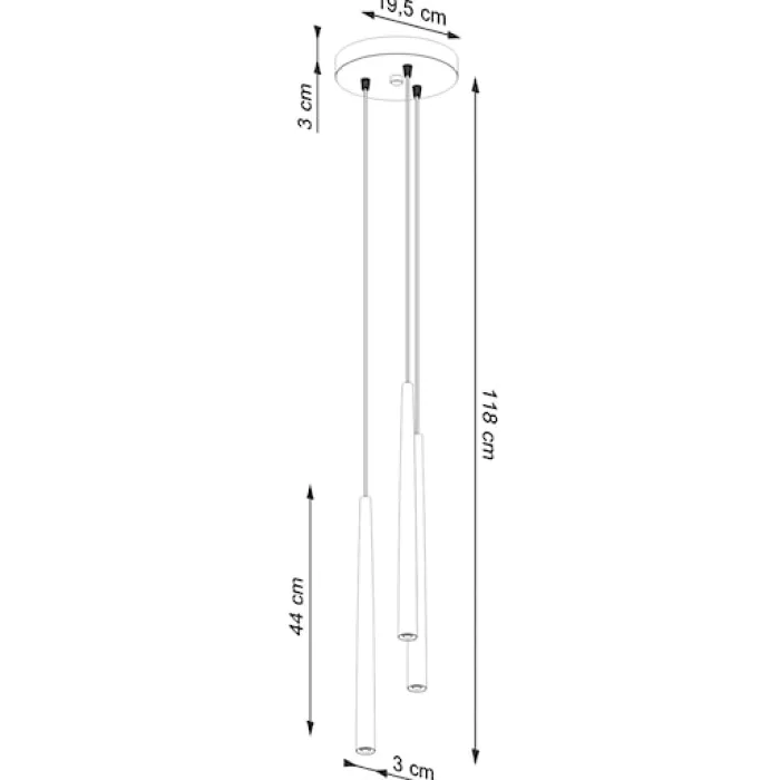 Lampa wisząca Bliss 3P czarna