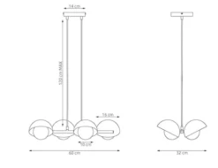 Lampa wisząca Boom x4 mokka