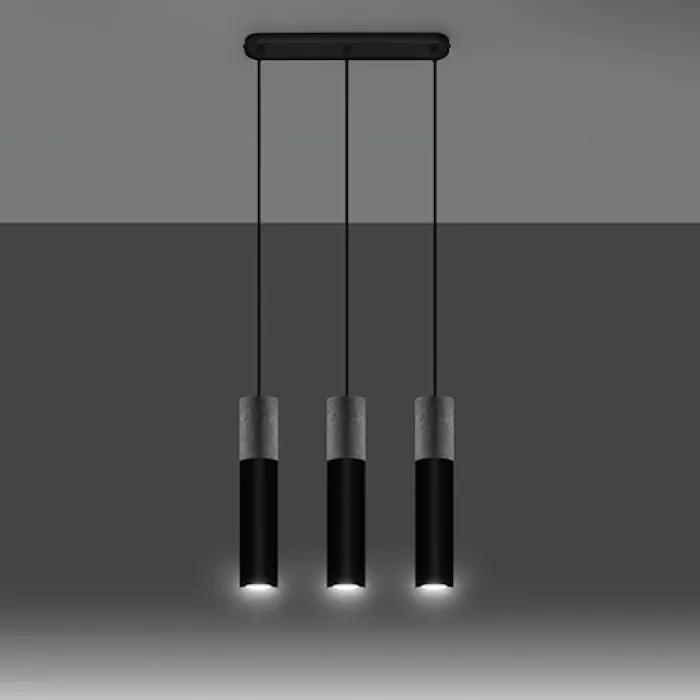 Lampa wisząca Borgio 3L czarny