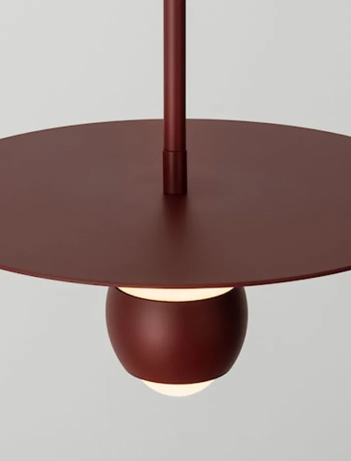 Lampa wisząca Burgens LED bordowa
