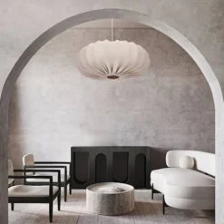 Lampa wisząca Cafee średnica 52 cm frappe z czarną podstawą
