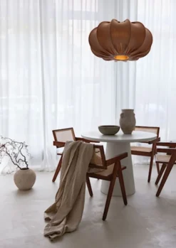 Lampa wisząca Cafee średnica 66 cm mokka z białą podstawą