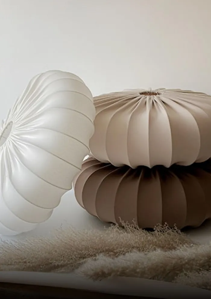 Lampa wisząca Cafee średnica 66 cm latte z białą podstawą