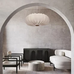 Lampa wisząca Cafee średnica 66 cm frappe z białą podstawą