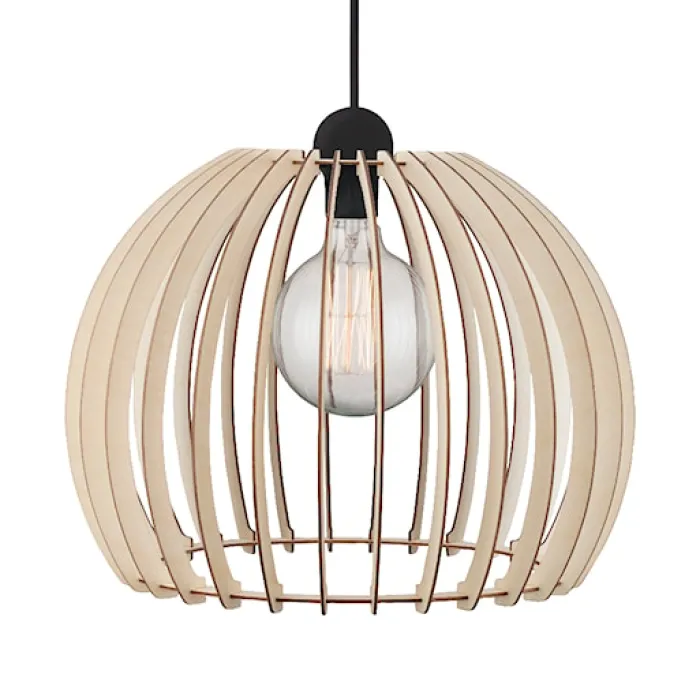 Lampa wisząca Chino średnica 40 cm drewniany ażurowy klosz