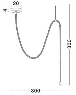 Lampa wisząca Cordity LED czarno-biała