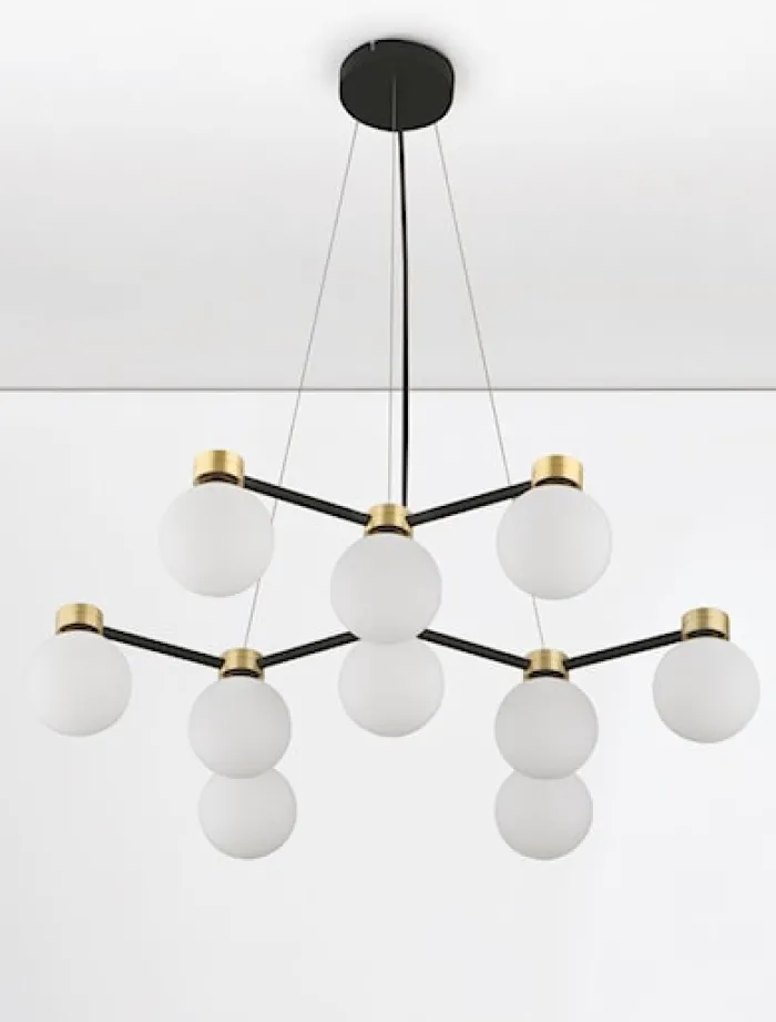 Lampa wisząca Devorie x10 czarno-złota