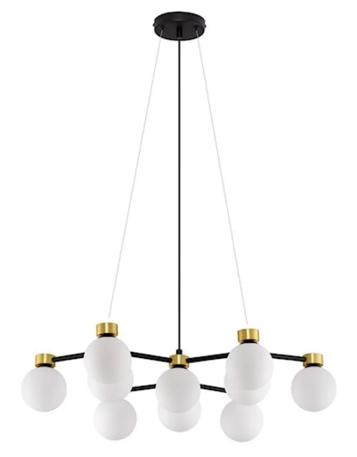 Lampa wisząca Devorie x10 czarno-złota