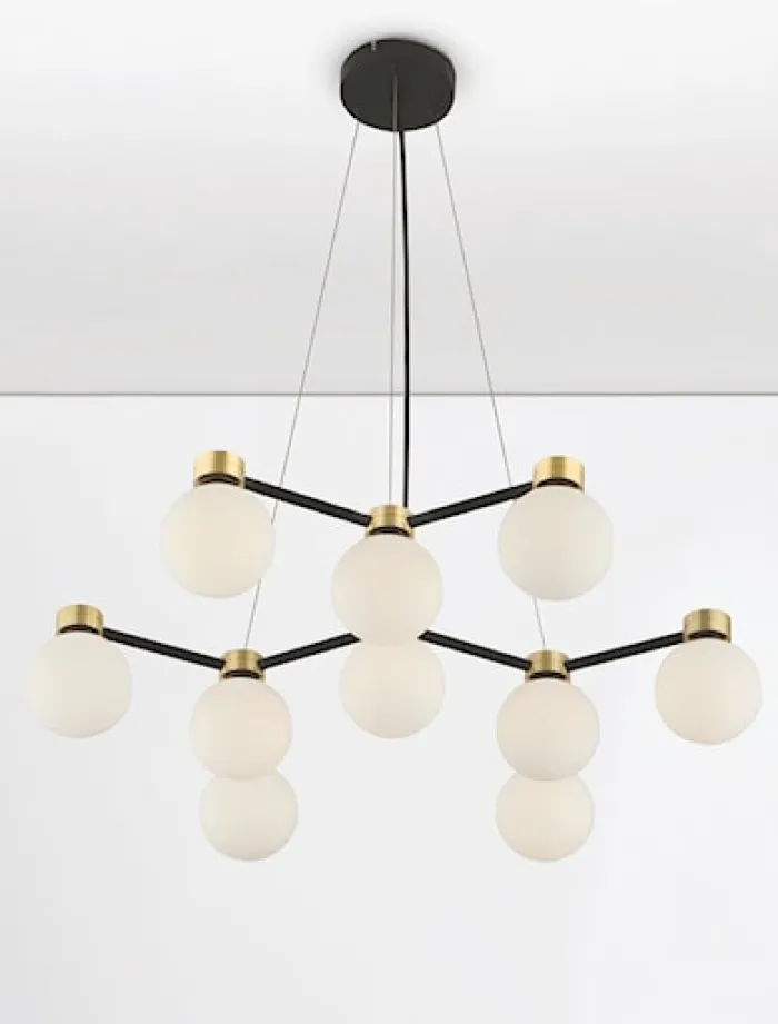 Lampa wisząca Devorie x10 czarno-złota