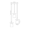 Lampa wisząca Ego x3 czarny/ciepły szary na okrągłej podsufitce