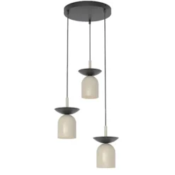 Lampa wisząca Ego x3 czarny/mokka na okrągłej podsufitce