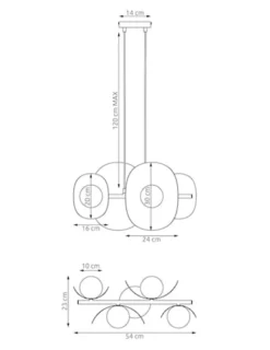 Lampa wisząca Elementi x4 mokka