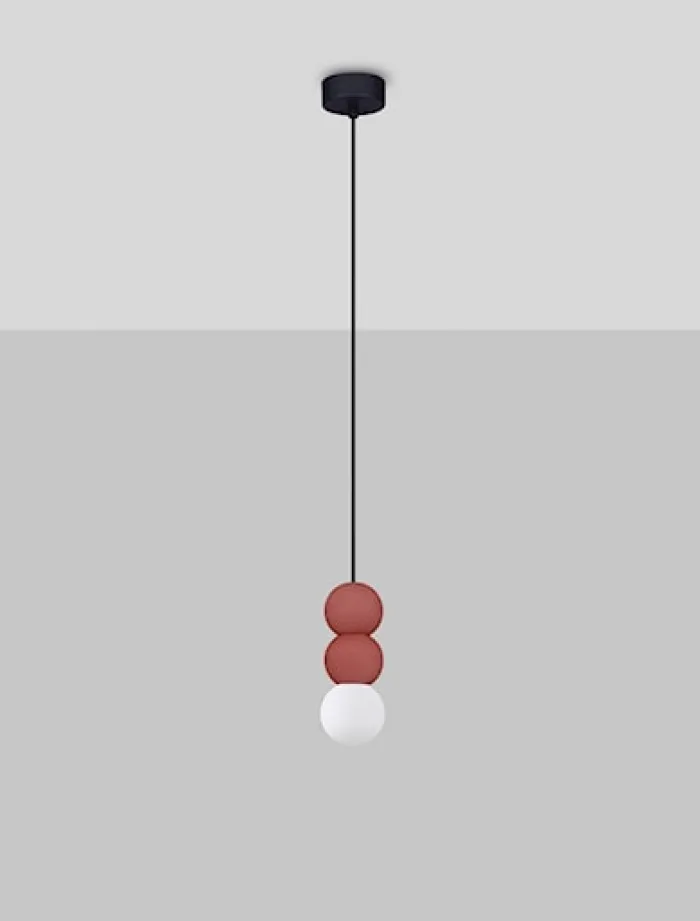 Lampa wisząca Enniess x3 czerwona