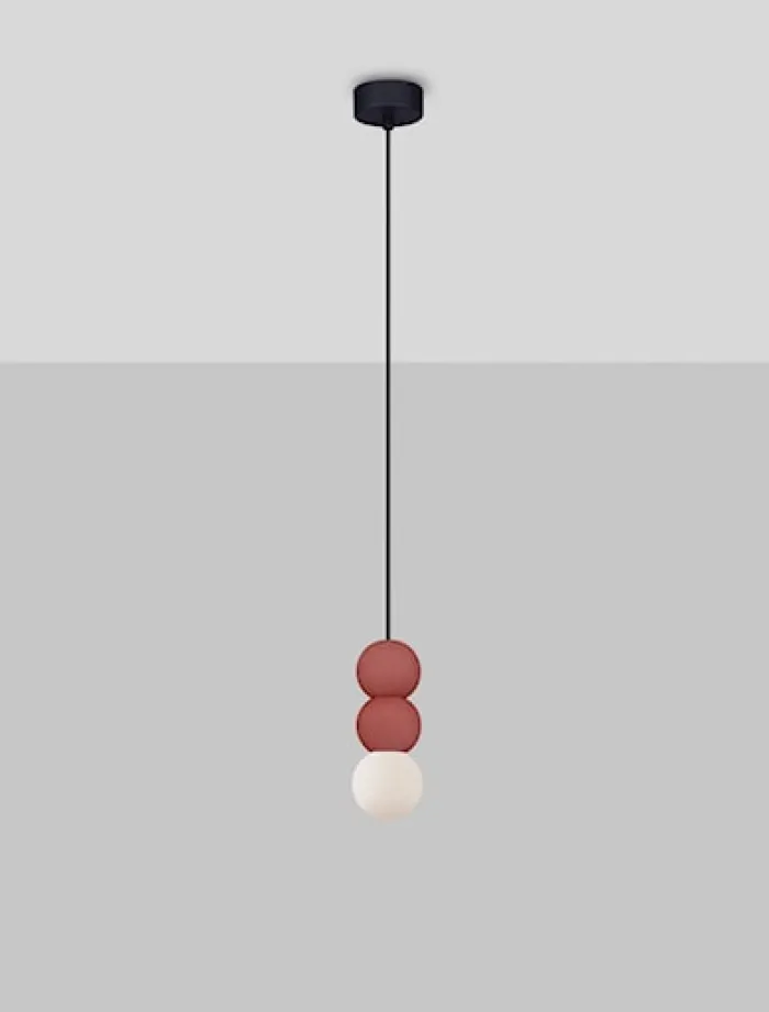 Lampa wisząca Enniess x3 czerwona