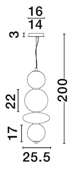 Lampa wisząca Evences I LED czarno-złota