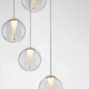 Lampa wisząca Eviline LED x4 na okrągłej podsufitce złota
