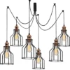 Lampa wisząca Franklog x6 żyrandol czarna