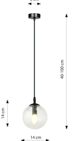 Lampa wisząca Fregene transparentna