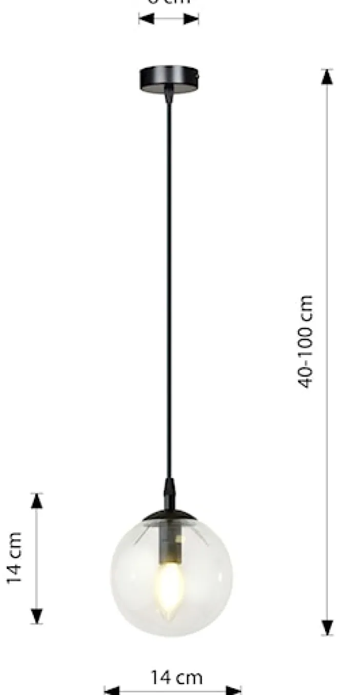 Lampa wisząca Fregene transparentna