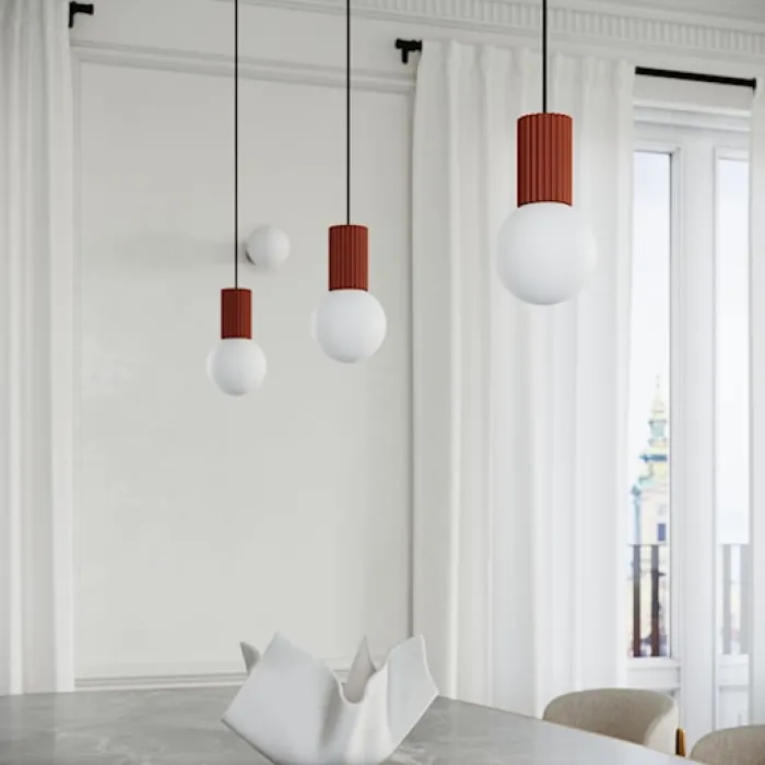 Lampa wisząca Halo 1 ochra czerwona